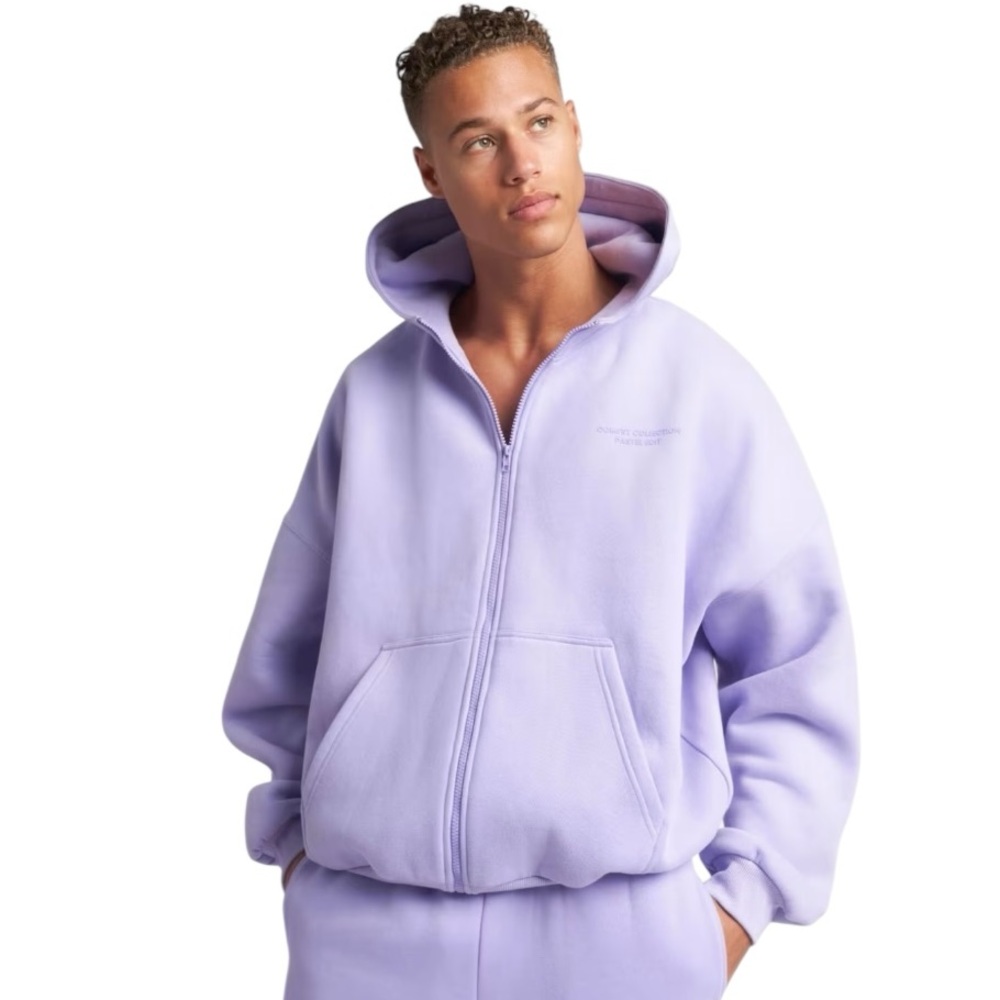 NWT COMFRT Pastel Limited Edition Lavender Zip Hoodie Size Extra Small